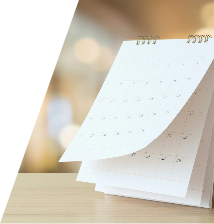 image of a small desk calendar with page flipping up
